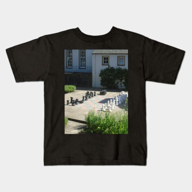 Falkland Palace Chess Set, Scotland Kids T-Shirt by MagsWilliamson